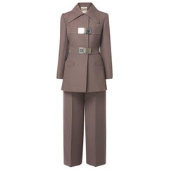 Jean Patou brown trouser suit, circa 1966