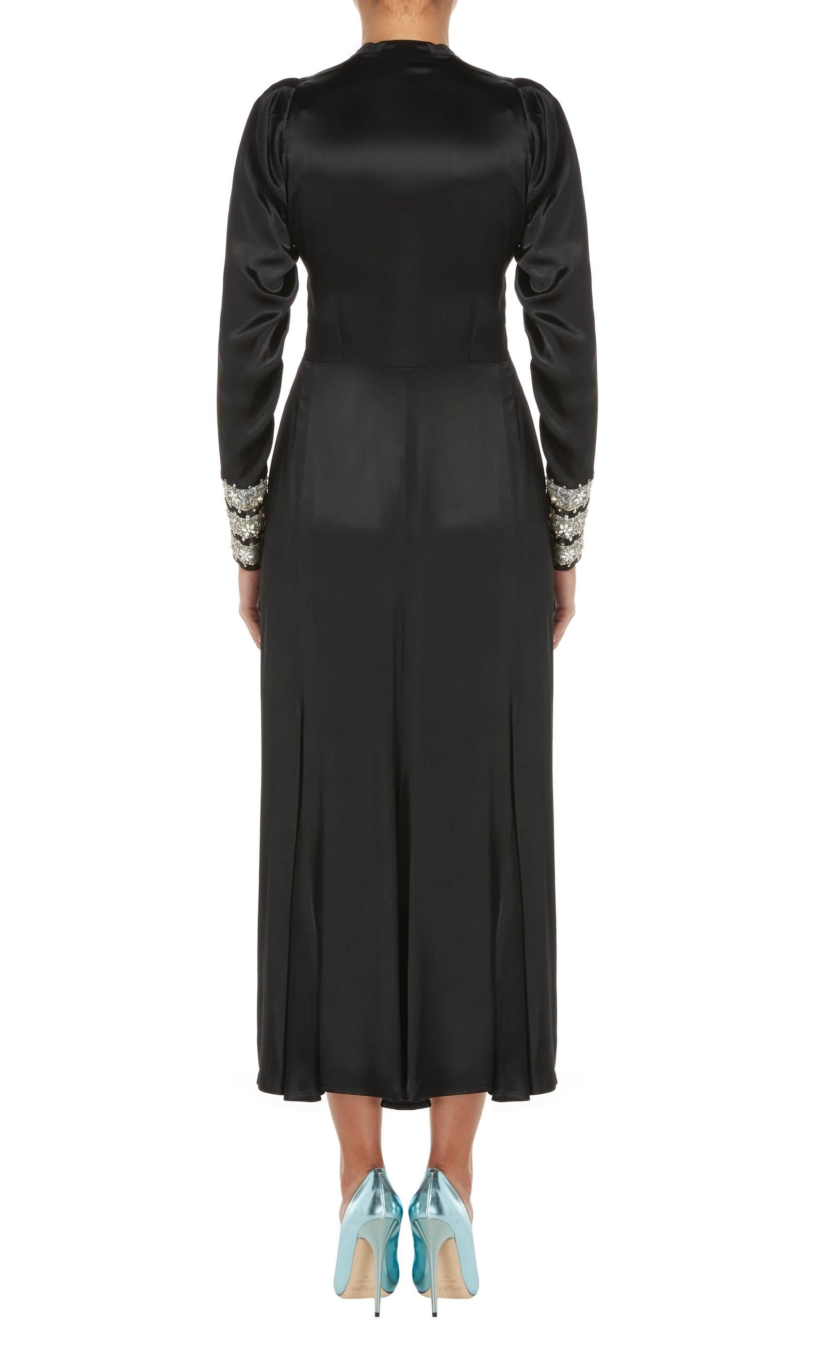 Black Lanvin haute couture black dress, Spring/Summer 1938 For Sale