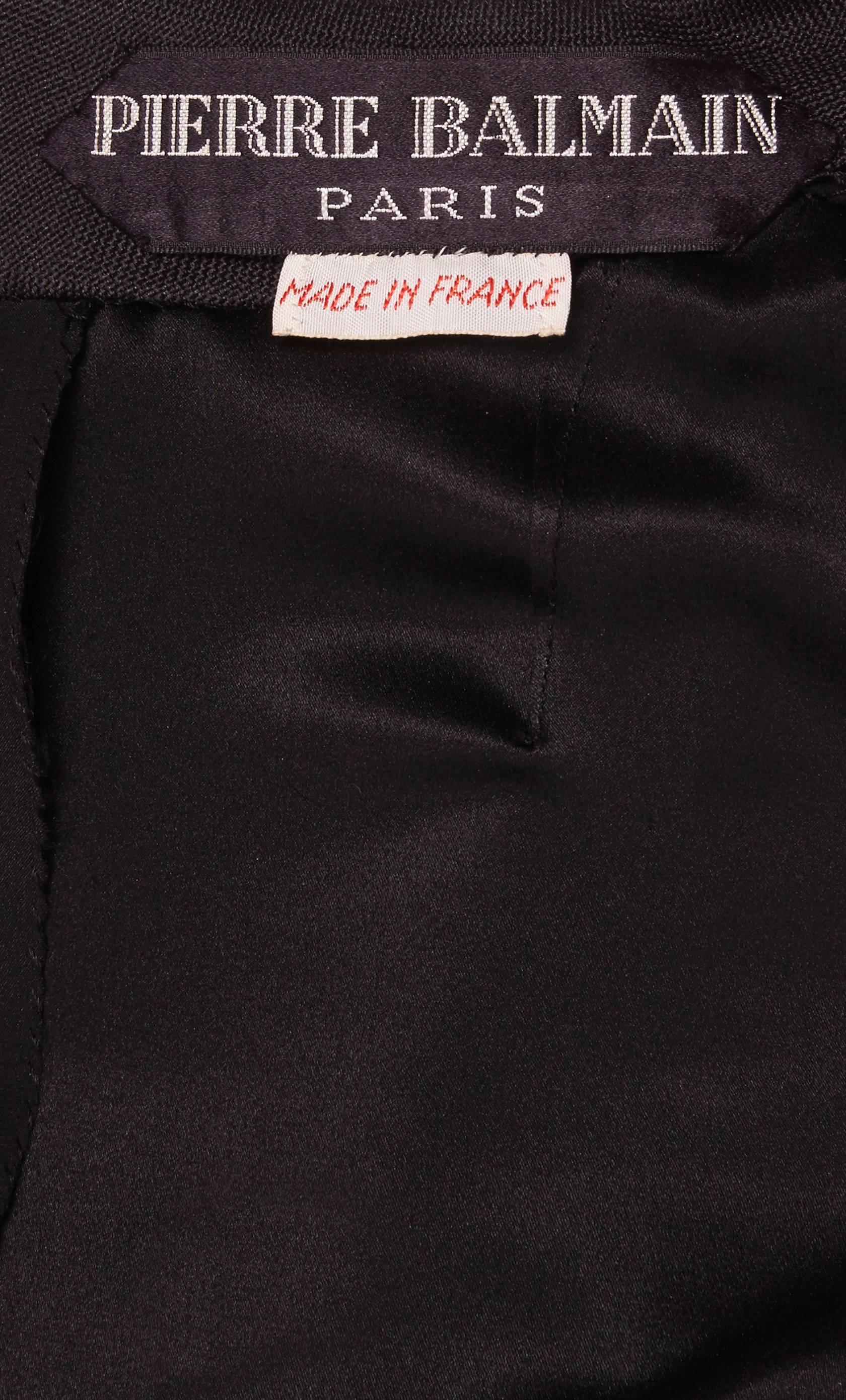 Women's Pierre Balmain haute couture black gown, circa 1969 For Sale