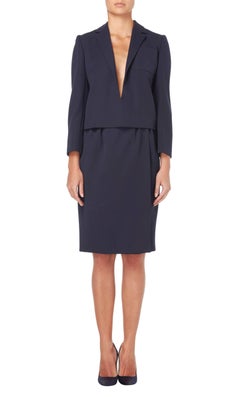 Dior haute couture navy skirt suit, Spring/Summer 1984