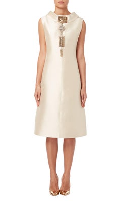 Lanvin cream dress with embellishment, circa 1963