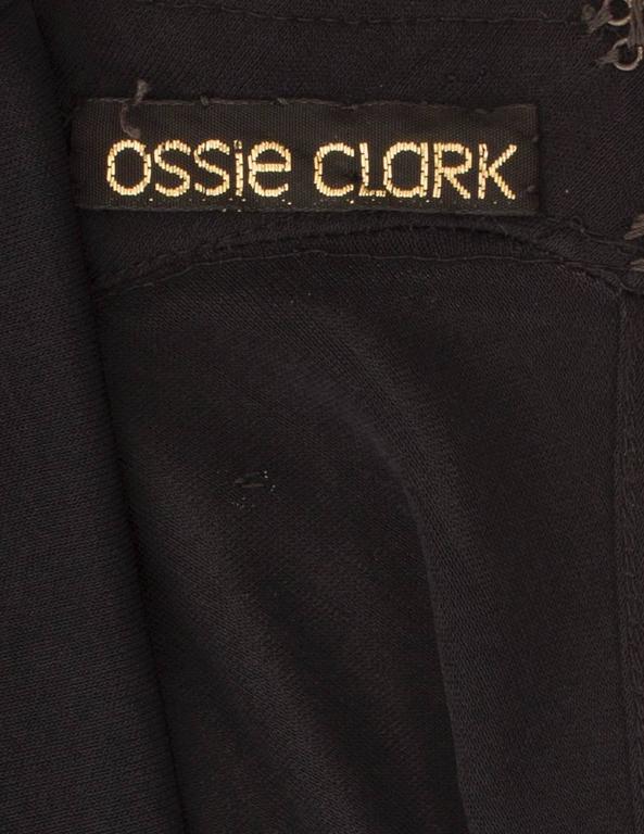 Ossie Clark black dress, circa 1978 For Sale at 1stdibs