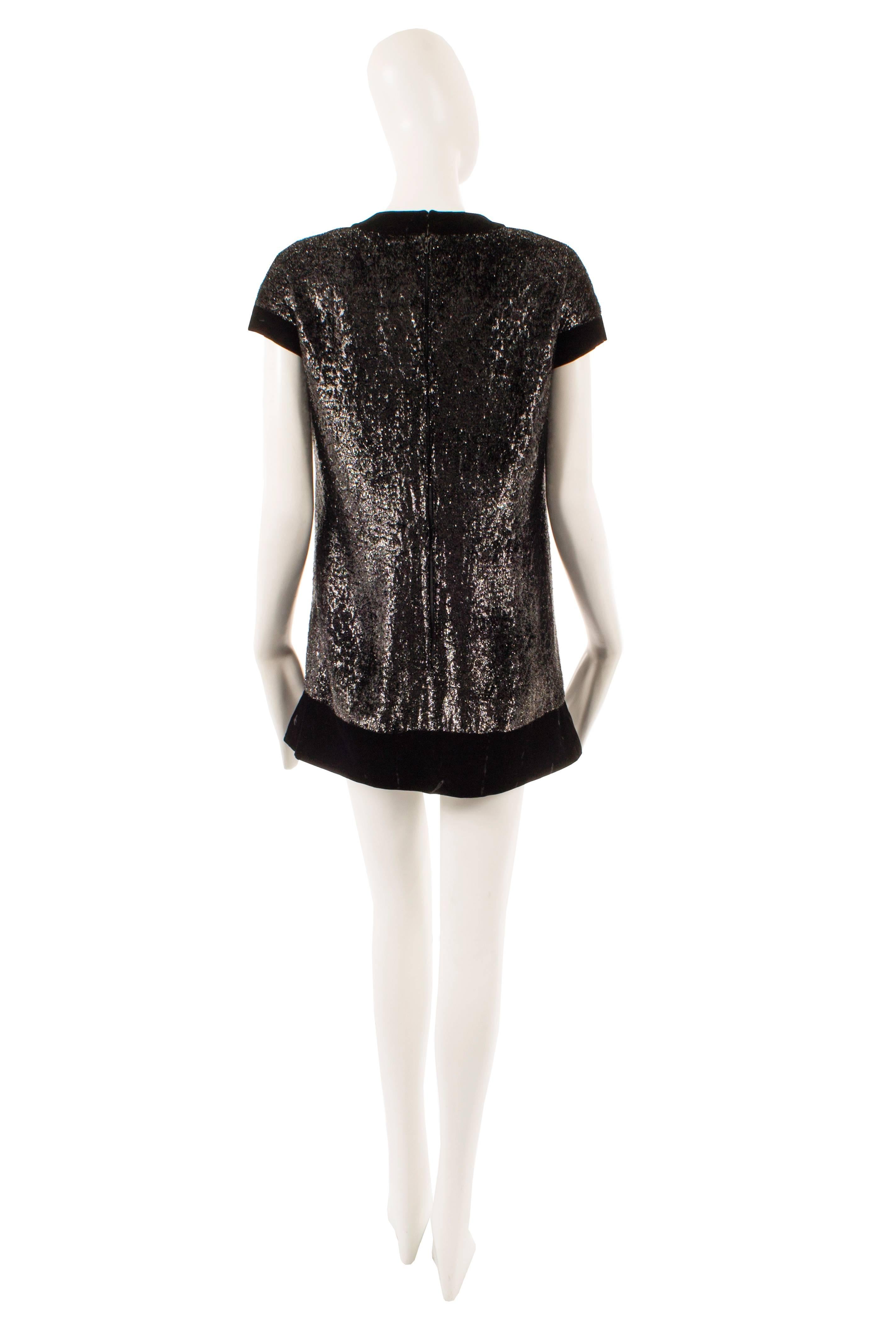 Pierre Cardin black mini dress, circa 1968 In Excellent Condition For Sale In London, GB