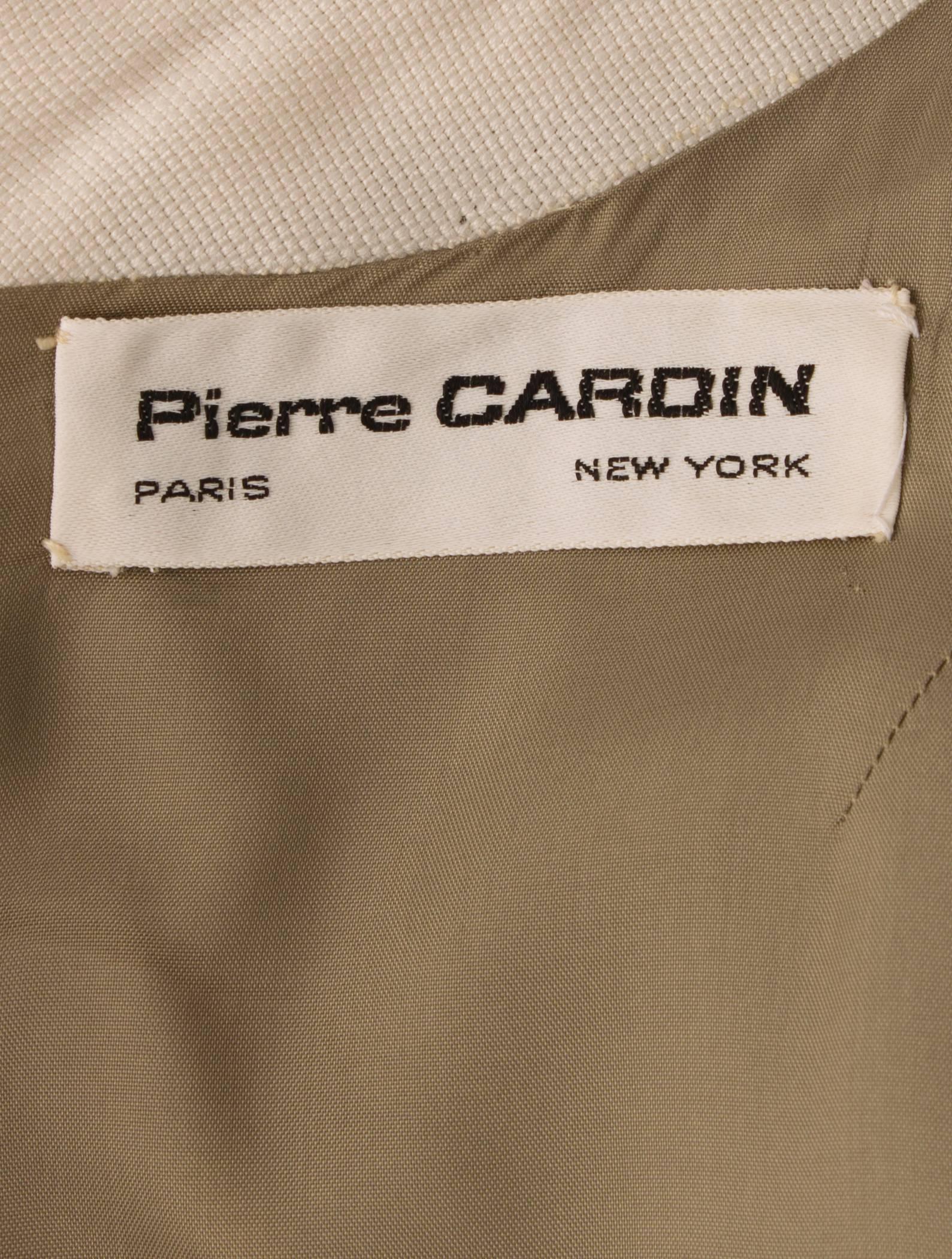 Pierre Cardin brown linen dress, circa 1965 For Sale 1