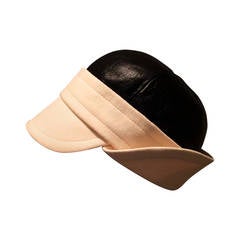 YSL Vintage Leather and Felt Hat with tags
