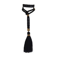 Yves Saint Laurent Black and Gold Rope Tassel Trim  Necklace  and Belt YSL