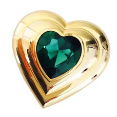 Yves Saint Laurent Dazzling Emerald Green Crystal Jewel Heart Compact YSL 11