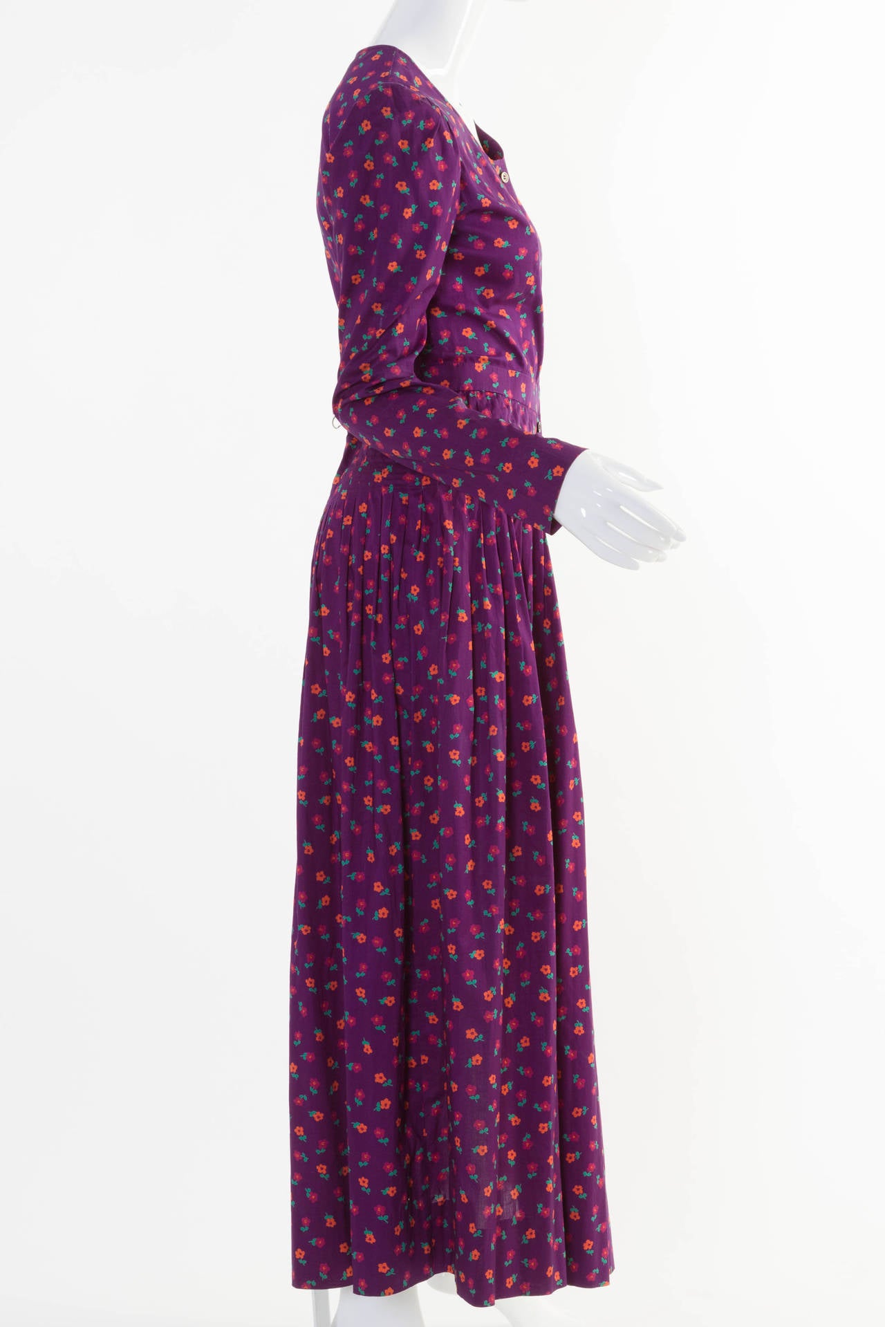Vintage Yves Saint Laurent Liberty Floral Dress 1970s YSL In Excellent Condition In Boca Raton, FL
