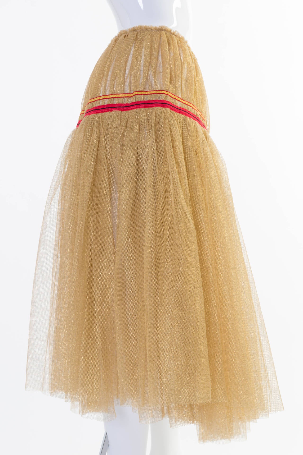 Comme des Garcons Gold Tulle Skirt In Excellent Condition In Boca Raton, FL