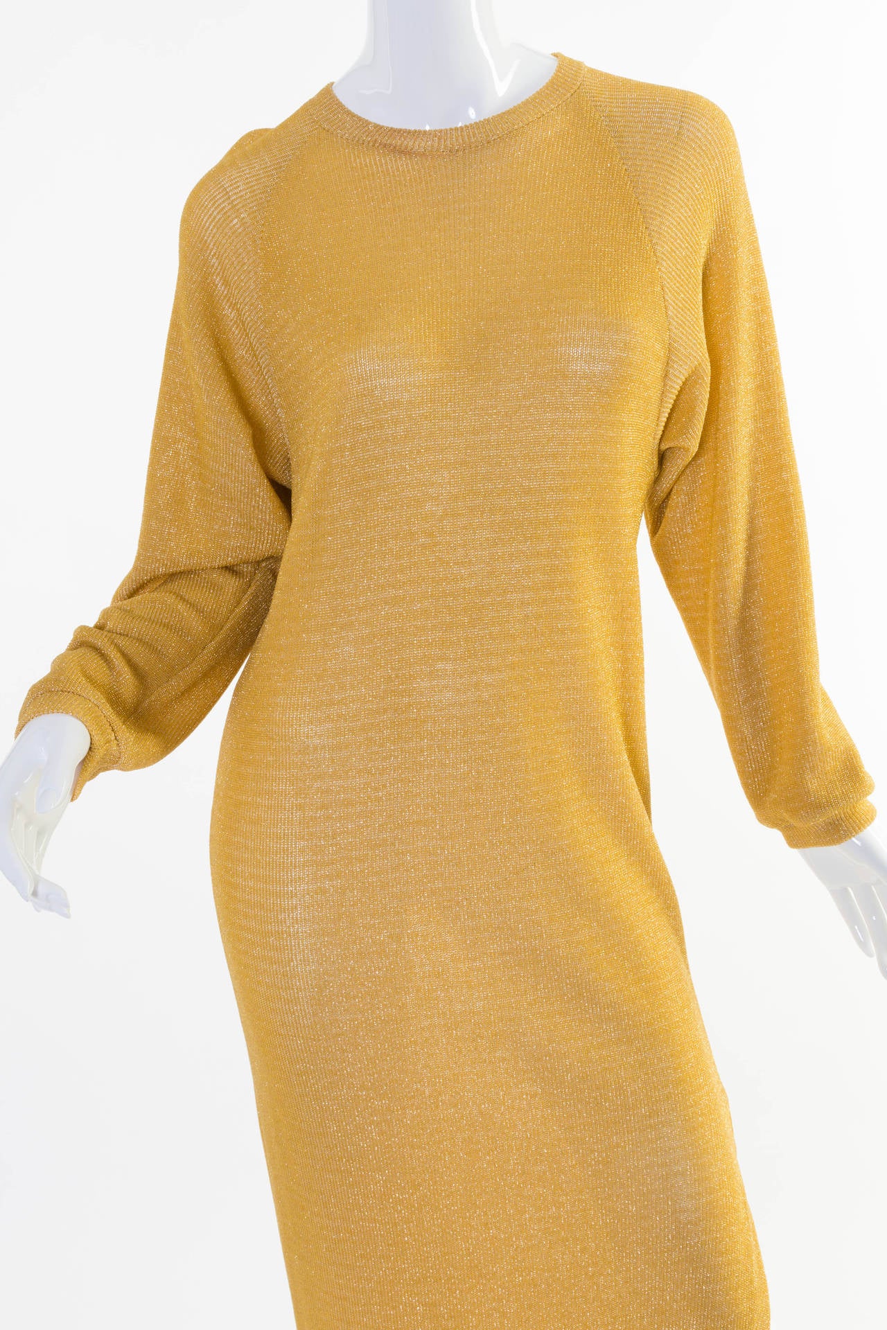 Women's Vintage Bill Blass Gold Column Dress