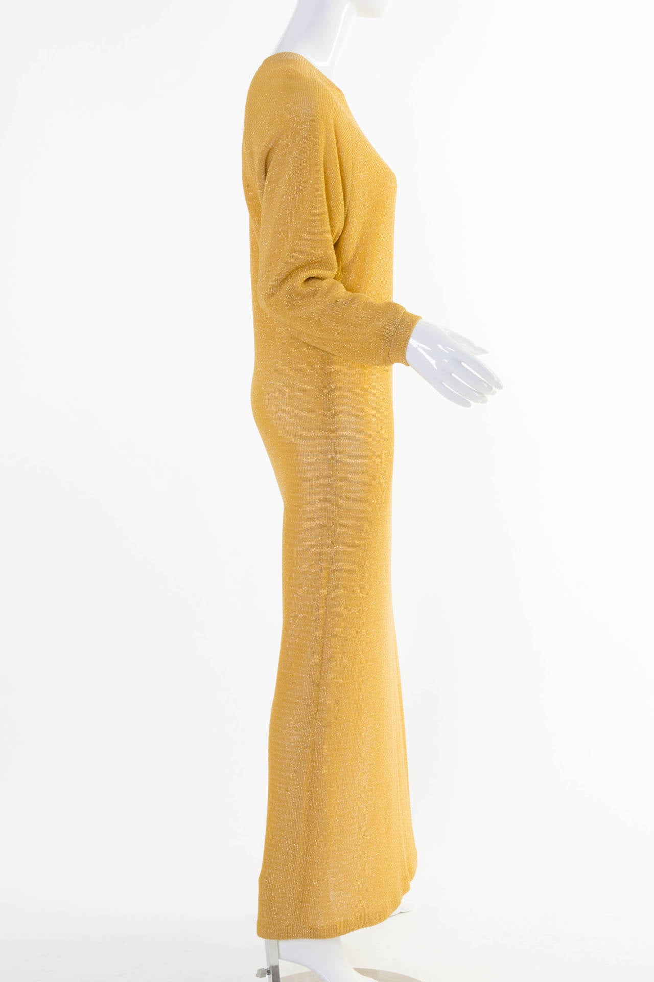 Vintage Bill Blass Gold Column Dress 2