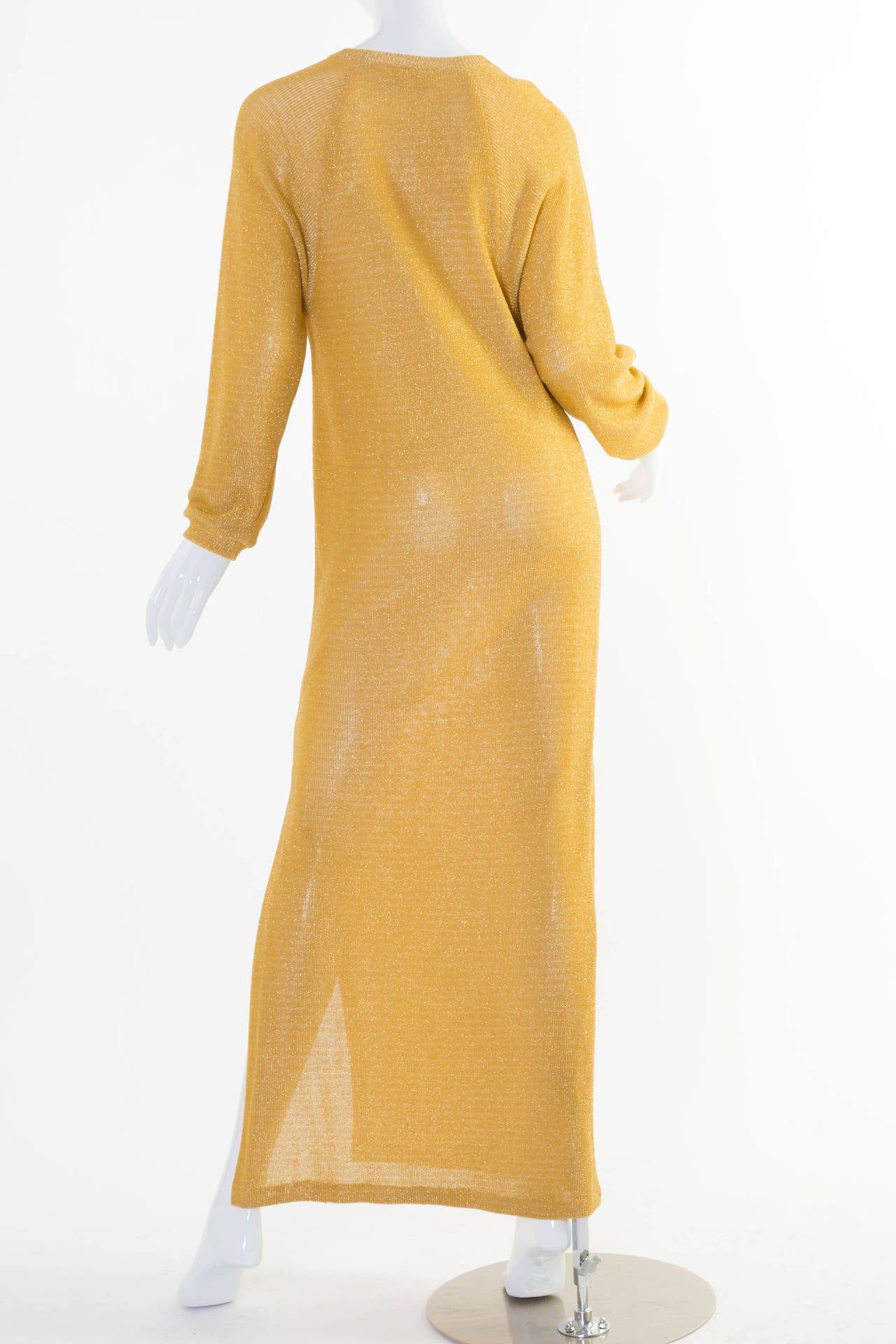 Vintage Bill Blass Gold Column Dress 1
