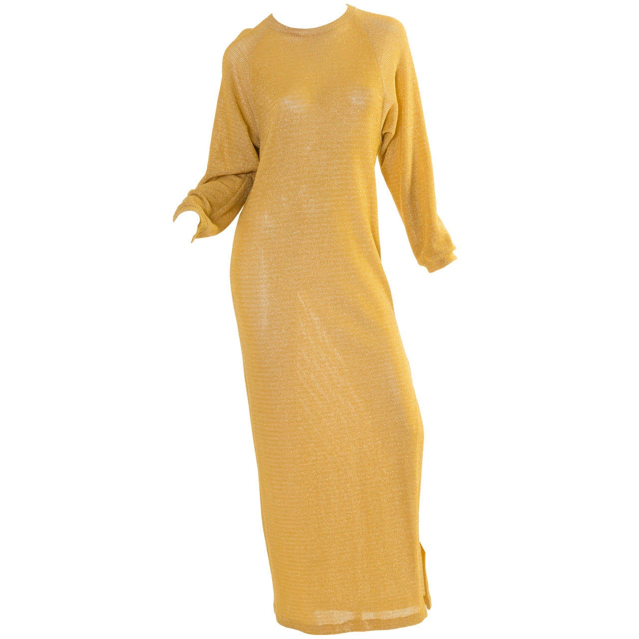 Vintage Bill Blass Gold Column Dress