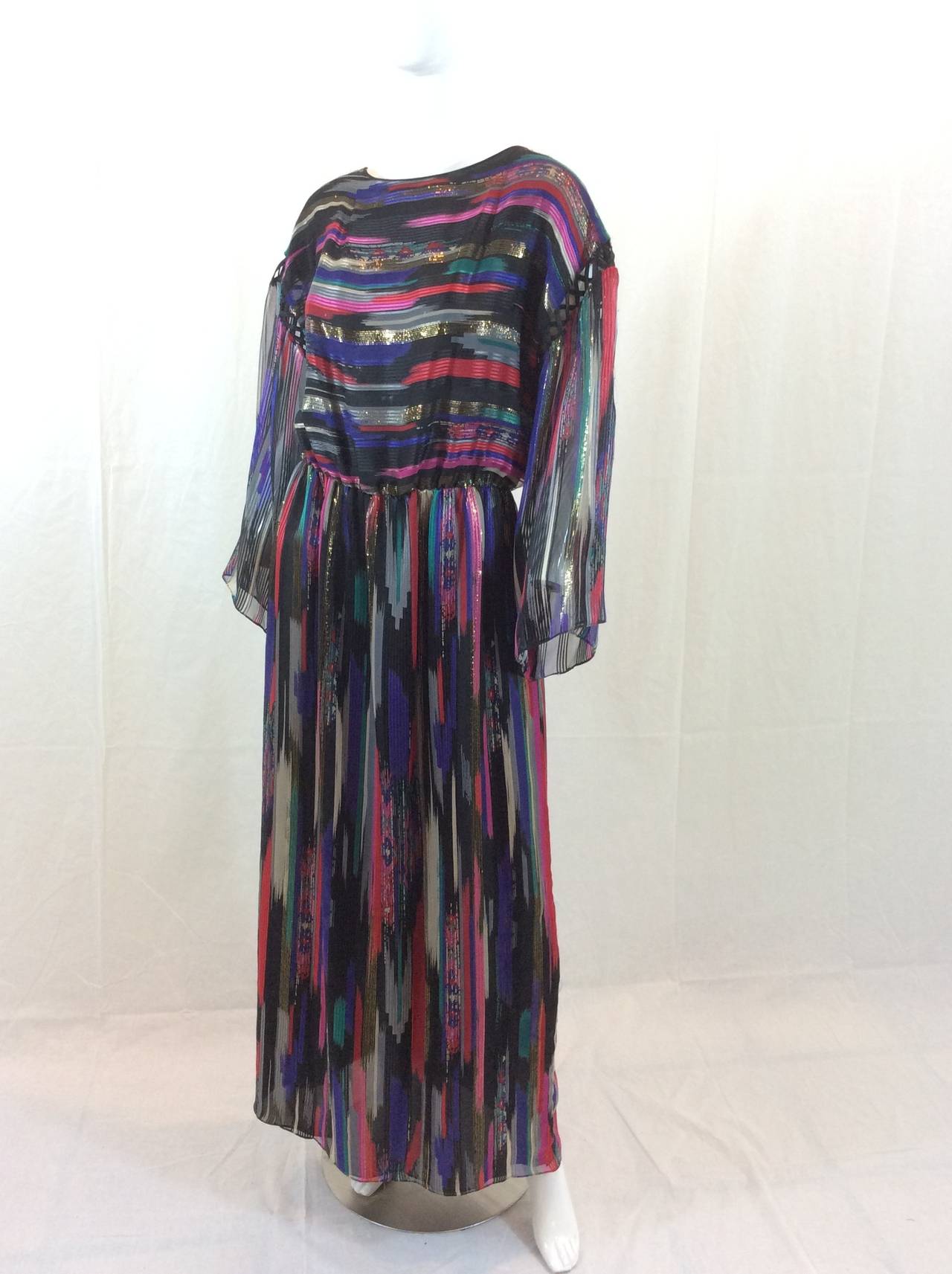 Black Vintage Hanae Mori Silk Dress