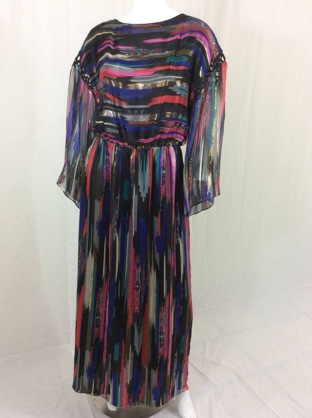 Vintage Hanae Mori Silk Dress In Excellent Condition In Boca Raton, FL