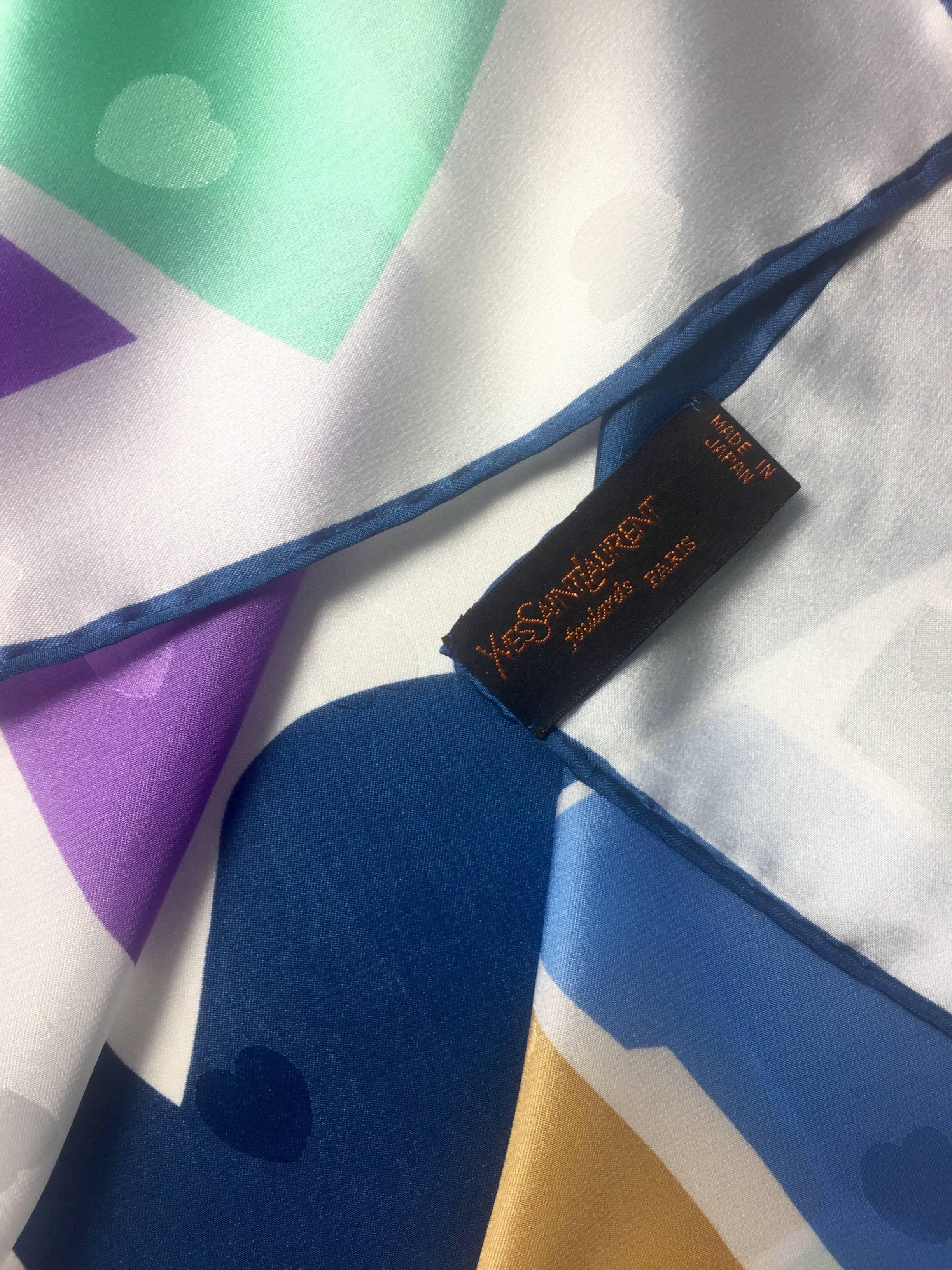 Vintage Yves Saint Laurent LOVE print silk scarf 1985 YSL at 1stDibs ...