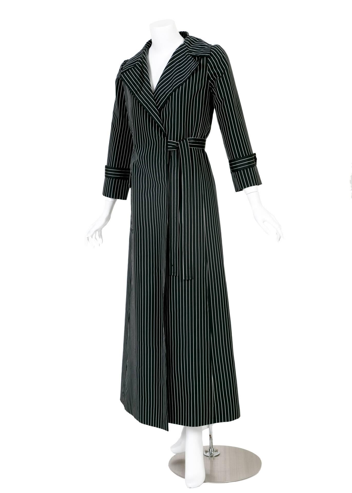 Lagerfeld’s early work for Tiziani Roma caught the eye of many notable women, including superstar Elizabeth Taylor. This 1960s-era pinstriped taffeta coat embodies the drama and style of both Hollywood and Lagerfeld. With hints of film noir, its