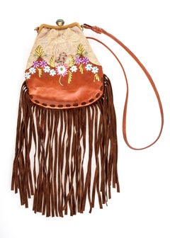 Valentino Leather Lace Floral Enamel Fringe Shoulder Bag