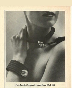 Elsa Peretti for Tiffany & Co. 1981 Collana in seta nera con nappe e argento.
