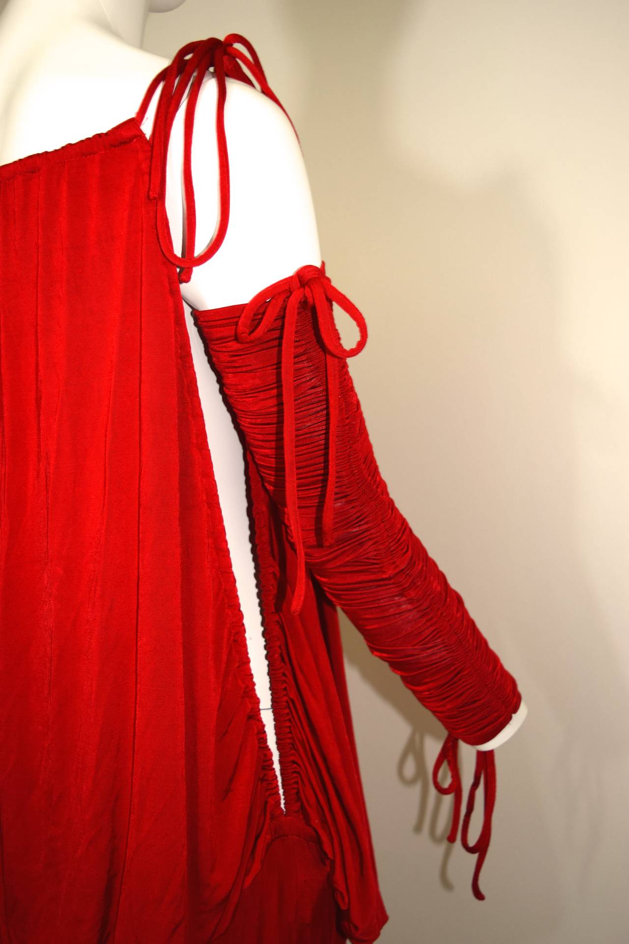 Women's Dolce & Gabbana Red Hot Mini Dress and Arm Bands Set