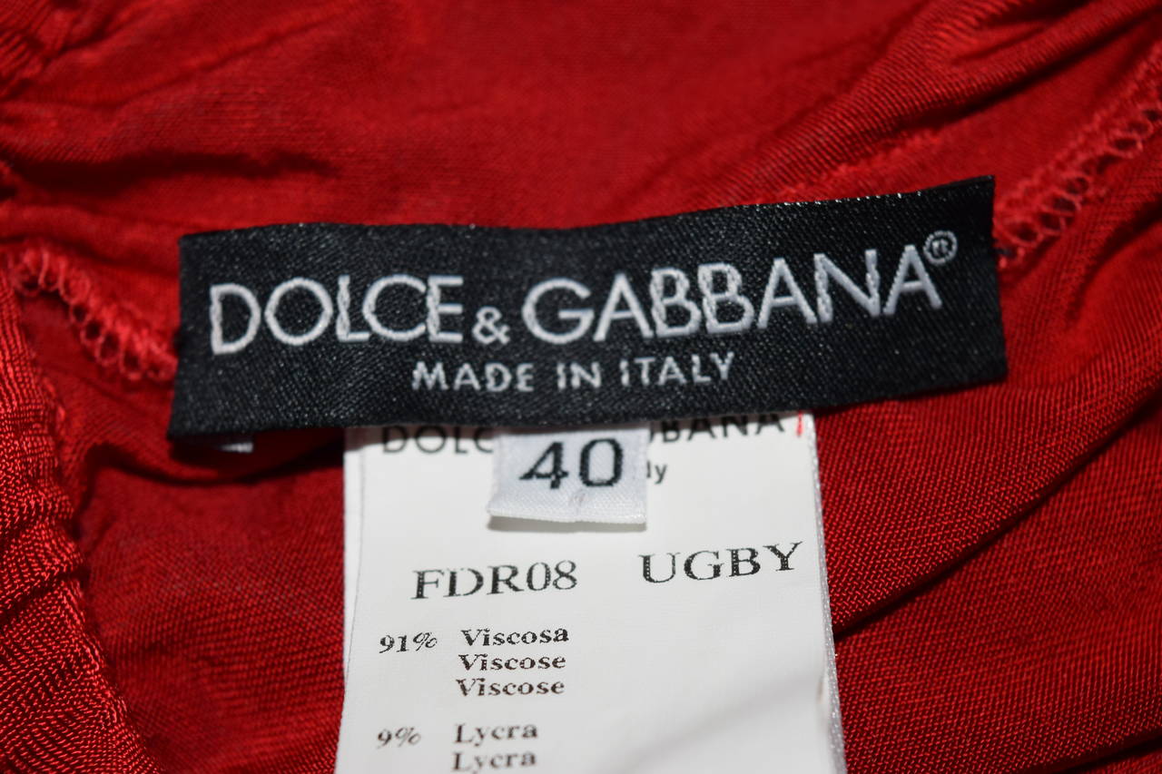 Dolce & Gabbana Red Hot Mini Dress and Arm Bands Set 6