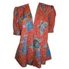 1970s Yves Saint Laurent  Vintage Floral and Butterfly Print Blouse & Jacket