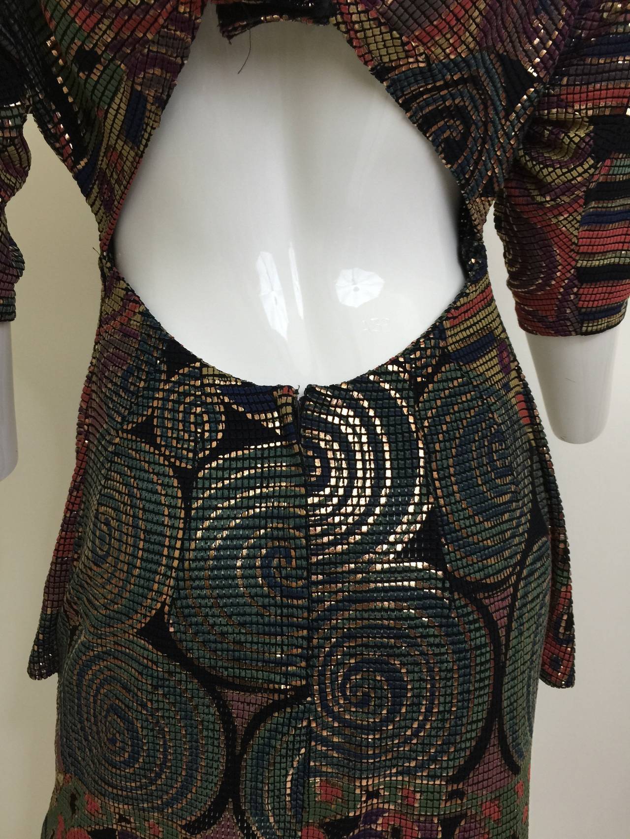 Incredible Janine Hand Painted Dress 1980s 4