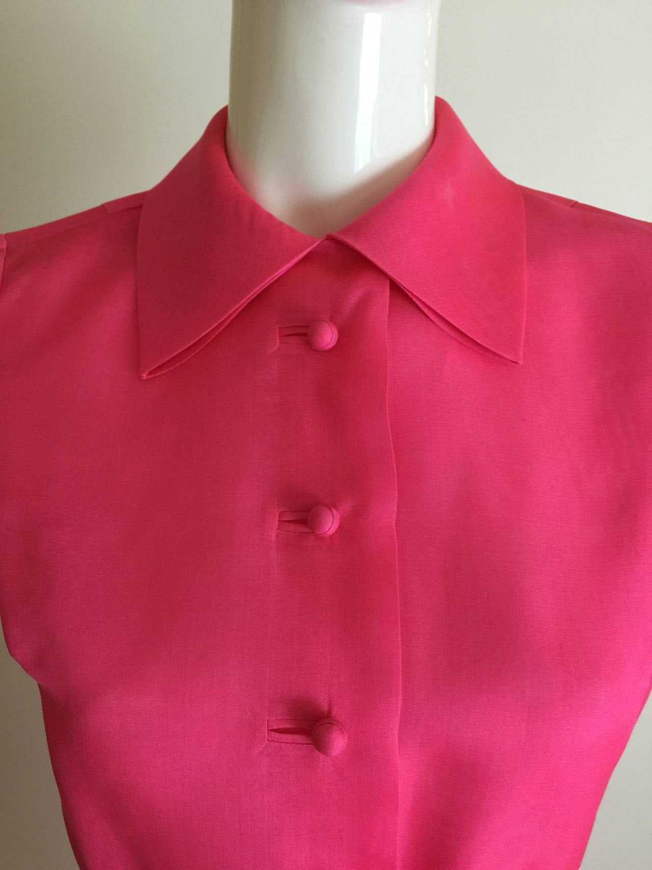 1970's Bill Blass Pink Silk Organza Dress 1