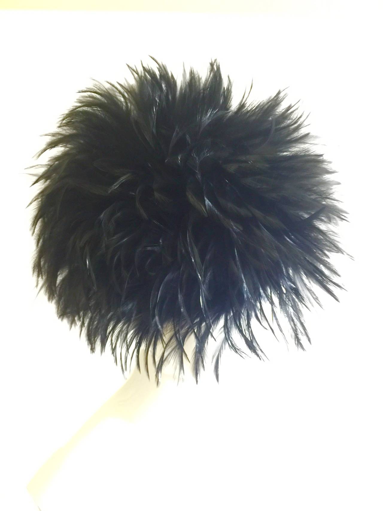 Women's Magnificent Chanel  Black Feather Vintage Collectors Hat with Tags 1990s