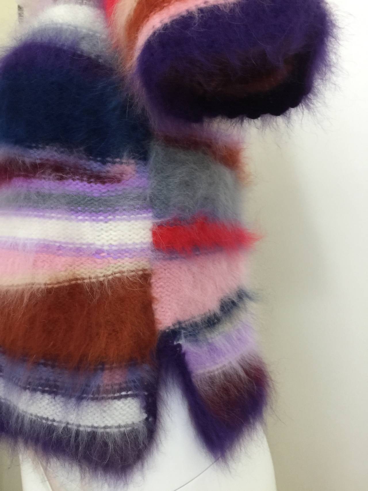 Vintage Rainbow Stripes Mohair / Fur Colorful Sweater &Top 1