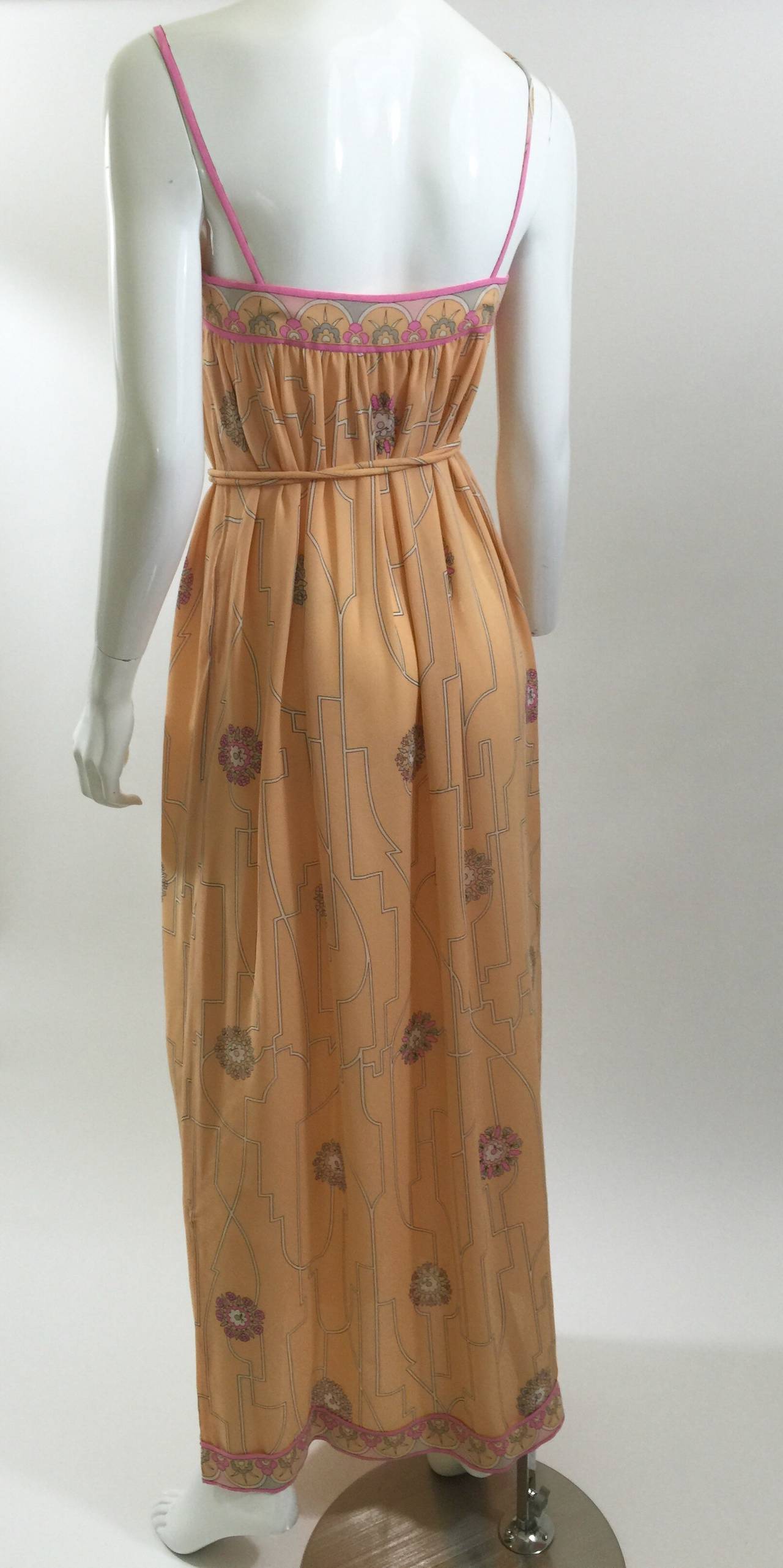 Brown Ethereal 1960'S Emilio Pucci Vintage Silk Dress & Jacket Set Vintage w/ Tags