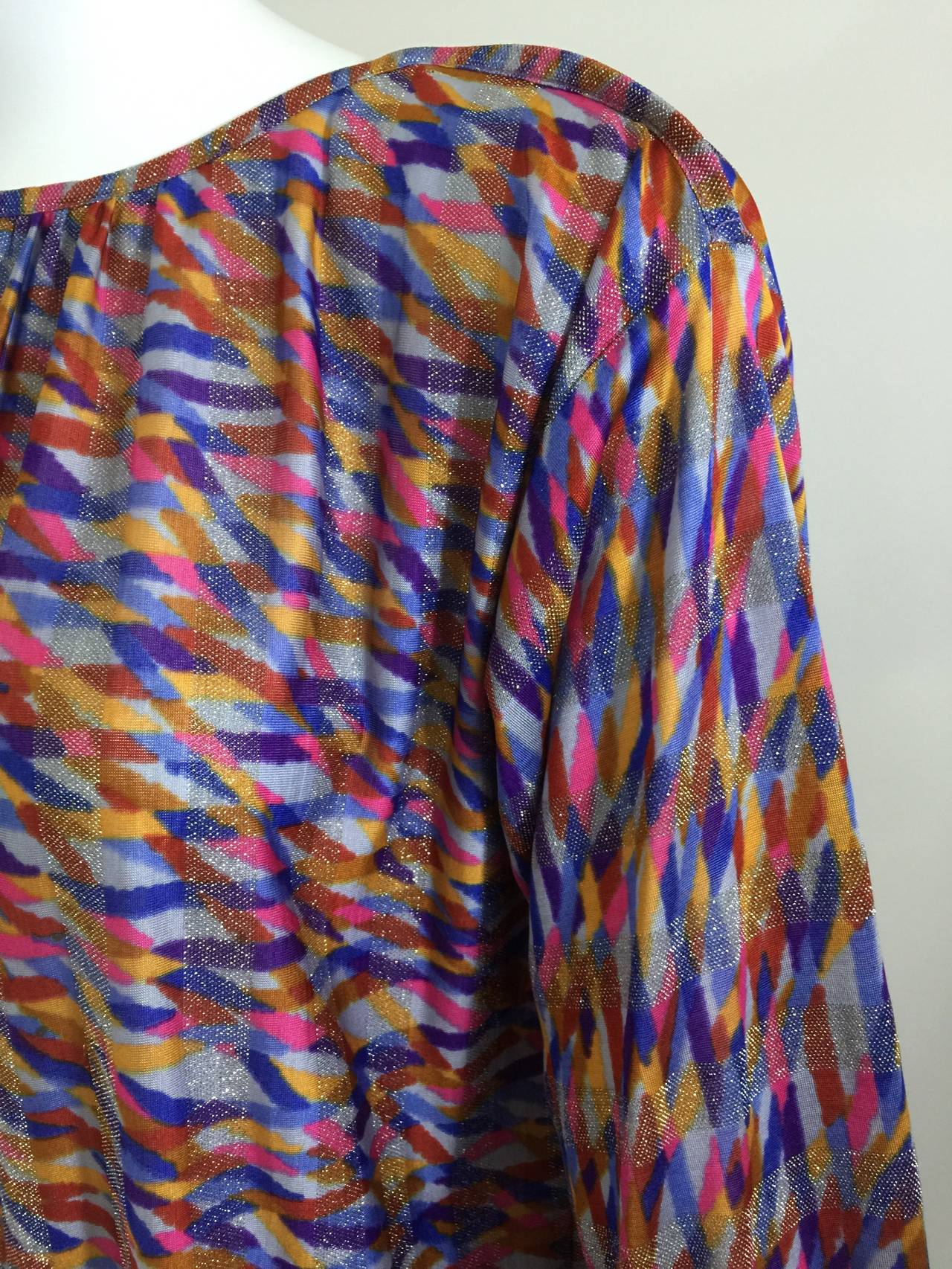 Vintage  Missoni Metallic Silk Jersey Top and Skirt Set In Good Condition For Sale In Boca Raton, FL