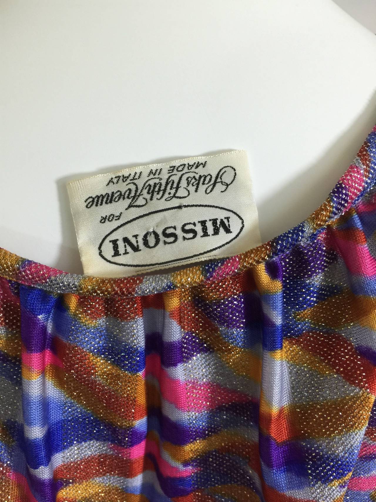 Women's Vintage  Missoni Metallic Silk Jersey Top and Skirt Set For Sale