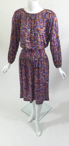 Vintage  Missoni Metallic Silk Jersey Top and Skirt Set