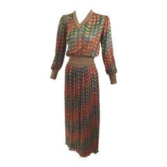 Vintage 1970s Missoni Metallic Top and Skirt Set 5