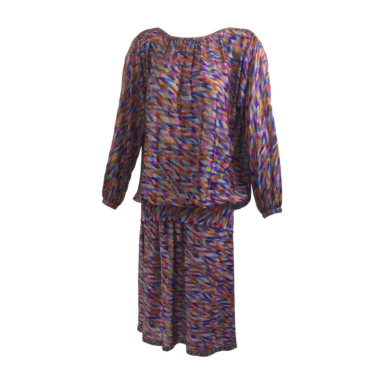 Vintage  Missoni Metallic Silk Jersey Top and Skirt Set