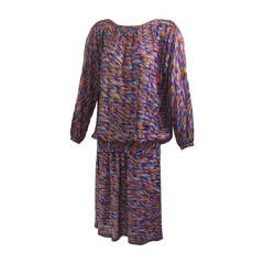 Retro  Missoni Metallic Silk Jersey Top and Skirt Set