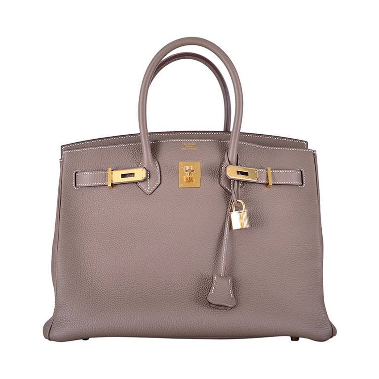 Hermes Birkin Etoupe 35 Gold Hardware Amazing Combo! JaneFinds For Sale