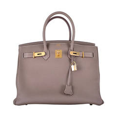Hermes Birkin Etoupe 35 Gold Hardware Amazing Combo! JaneFinds 6