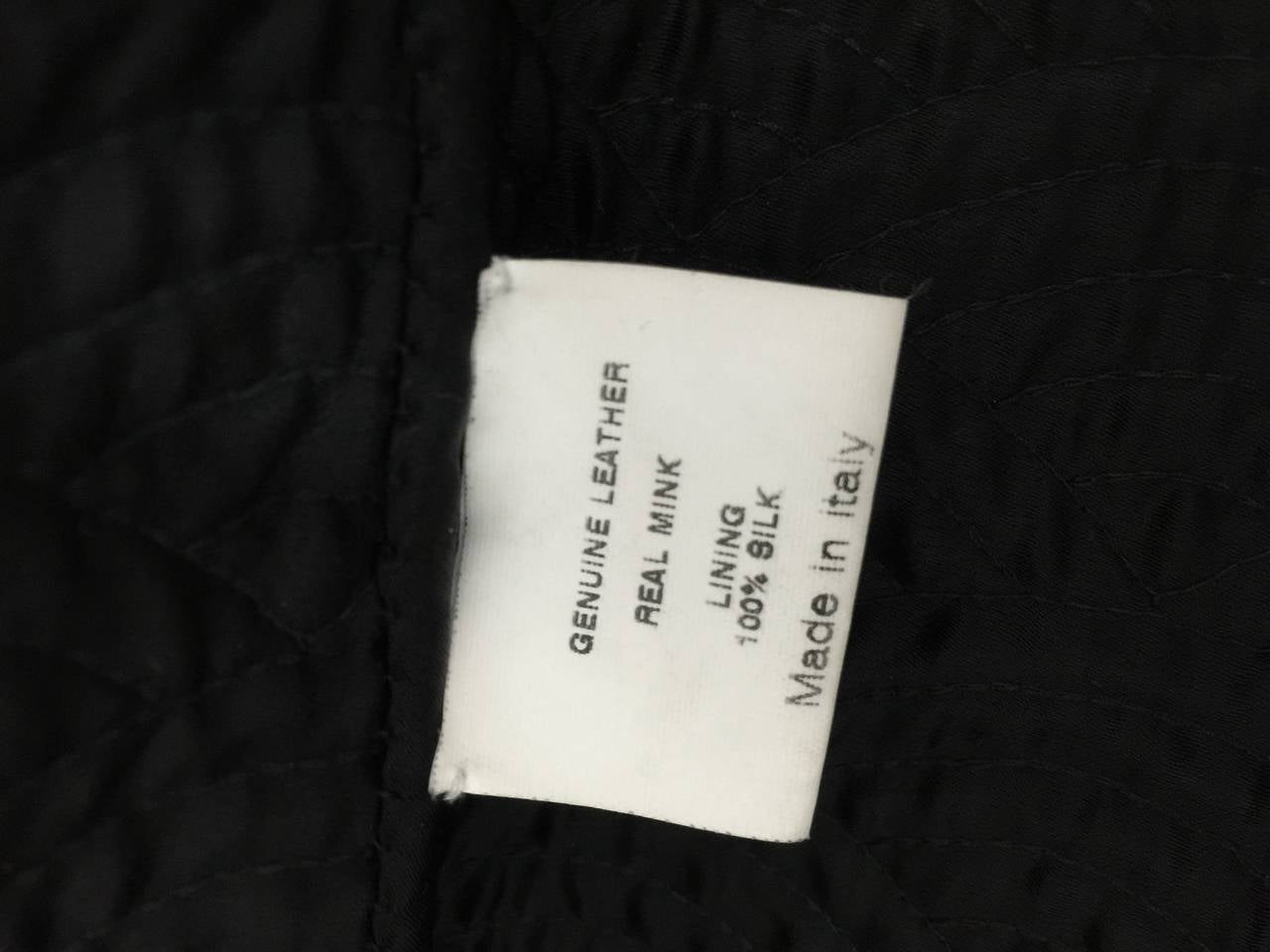 2004 TOM FORD/YVES SAINT LAURENT quilted leather jacket w/ mink fur belt 4