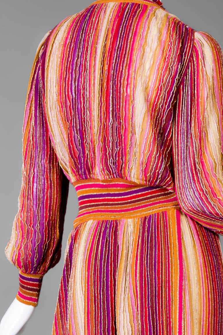 Women's 1970s Missoni Vintage Colorful  Metallic Knit Skirt Set & Necklace