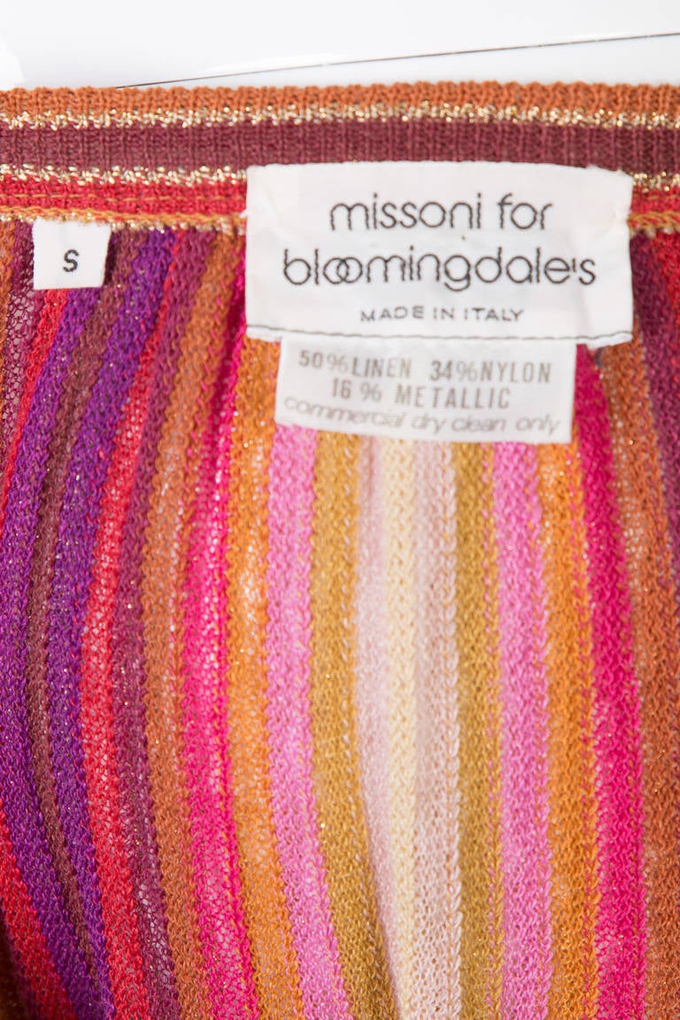 1970s Missoni Vintage Colorful  Metallic Knit Skirt Set & Necklace 2