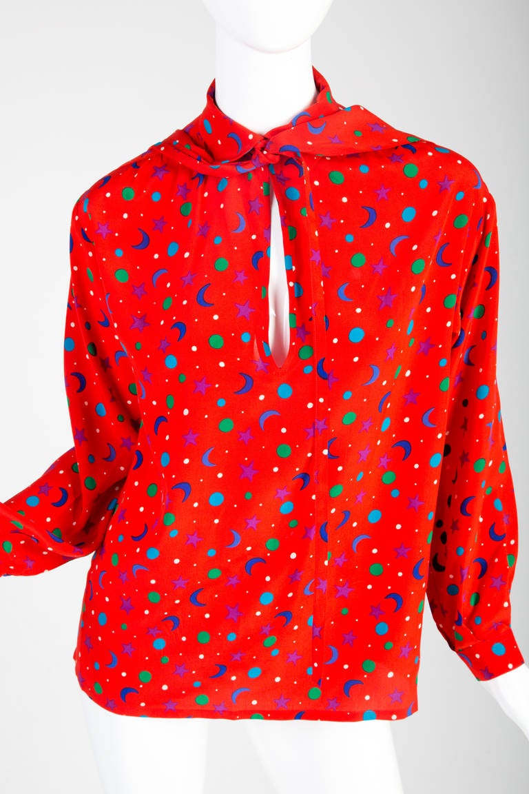 Saint Laurent Moon and Stars Blouse YSL
