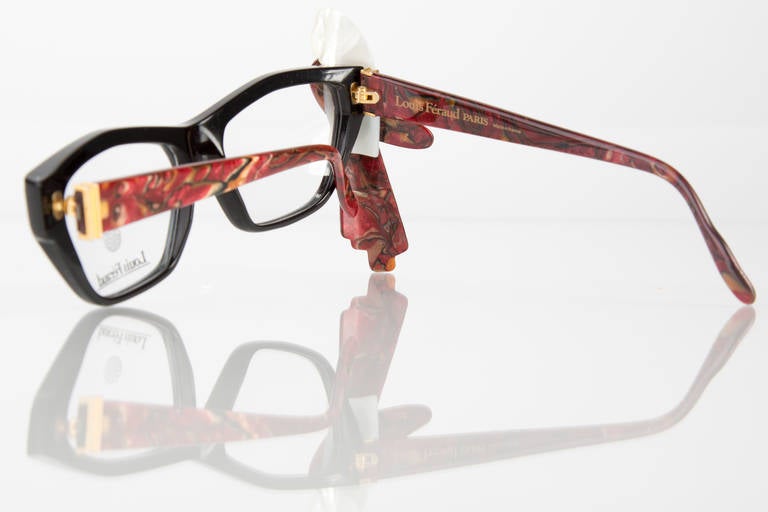 1980s Louis Feraud Parrot Marble Burgundy Glasses Frames for Sunglasse –  Basha Gold