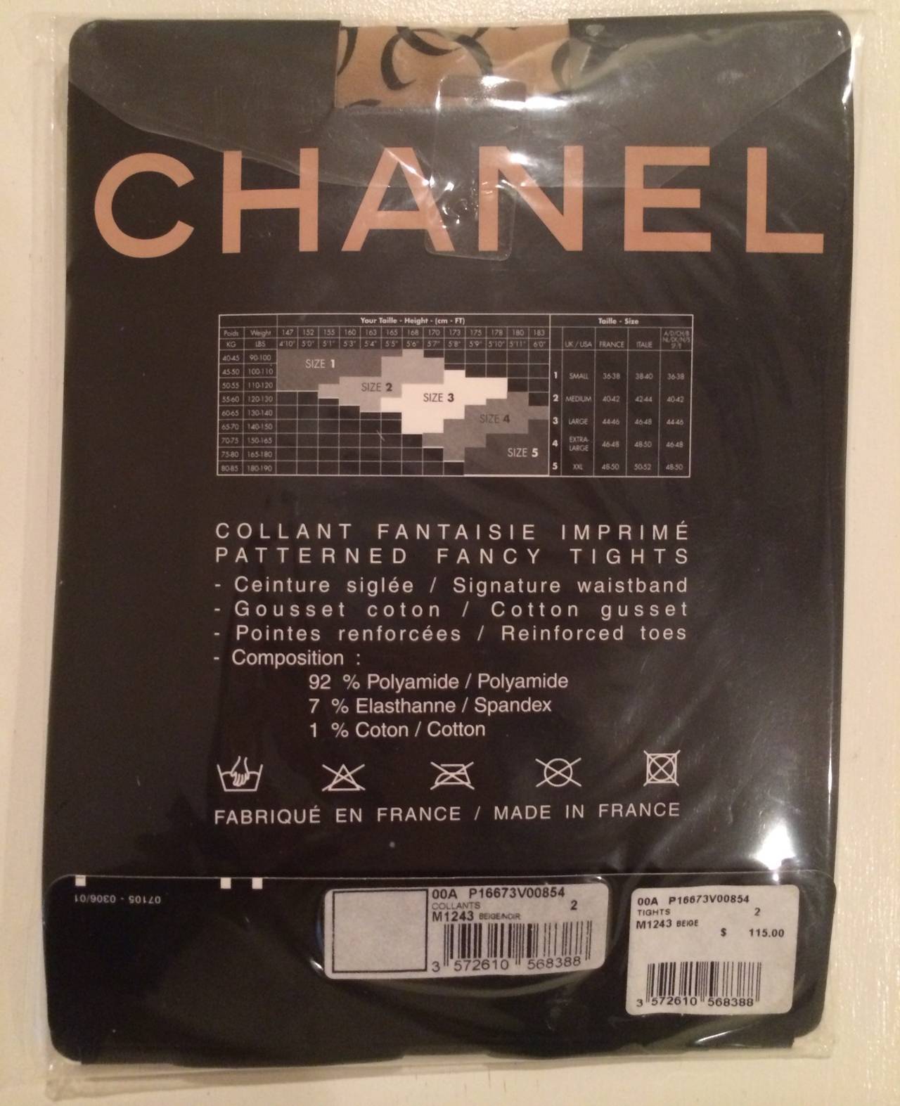 Chanel CC Logo Tights New in Package as seen in Vogue Magazine 2000 In New Condition In Boca Raton, FL