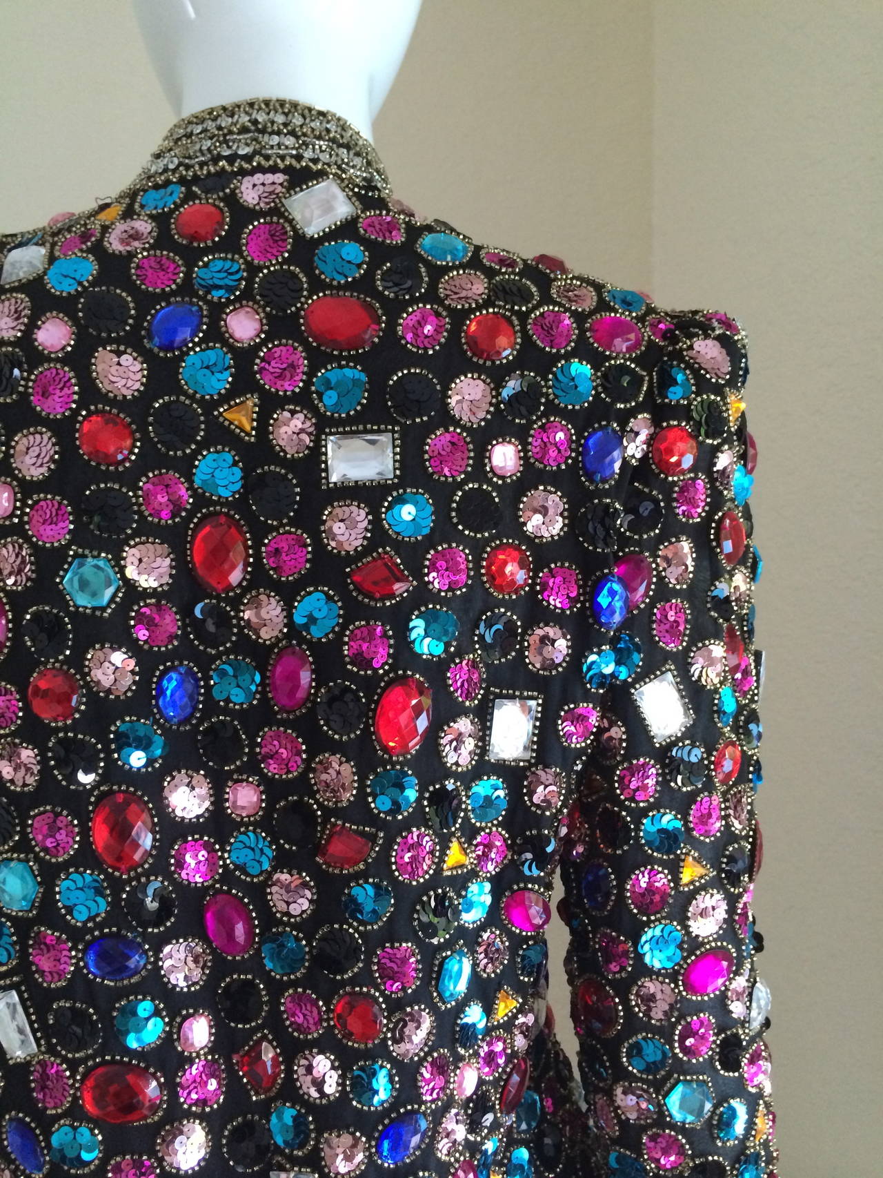 Colorful top rhinestone jacket