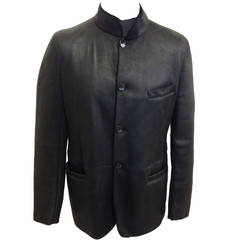 Giorgio Armani Black Shearling Jacket