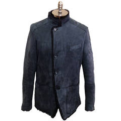 Giorgio Armani Charcoal Grey Shearling Jacket