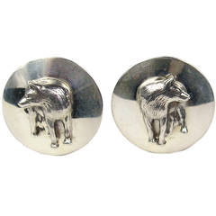 Carol Felley Sterling SIlver Fox Earrings 1992 11