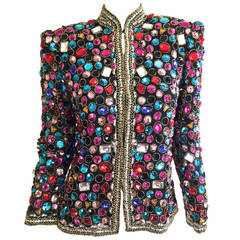 Victoria Royal Vintage Jeweled Rhinestone Colorful Jacket